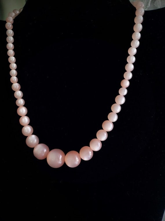 Dusty PINK MOONGLOW NECKLACE Choker ~ Vintage Mid 