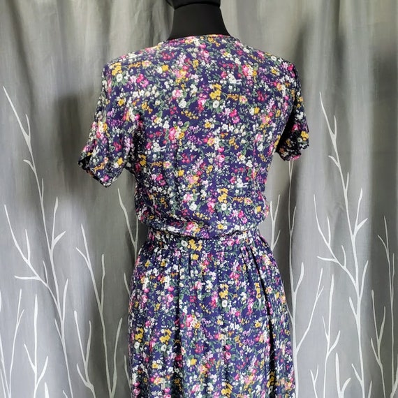 FLORAL MIDI DRESS Vintage 90s Liz Claiborne Prair… - image 5