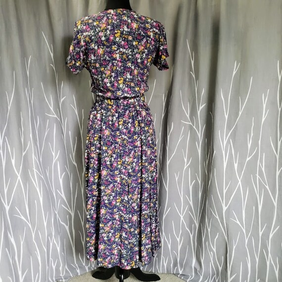 FLORAL MIDI DRESS Vintage 90s Liz Claiborne Prair… - image 4