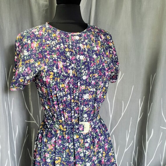 FLORAL MIDI DRESS Vintage 90s Liz Claiborne Prair… - image 2