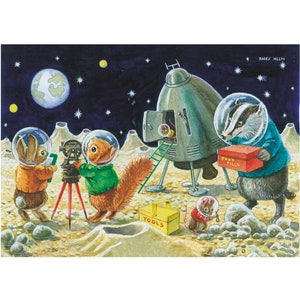Landung auf dem Mond - Rassey Helps Postkarte