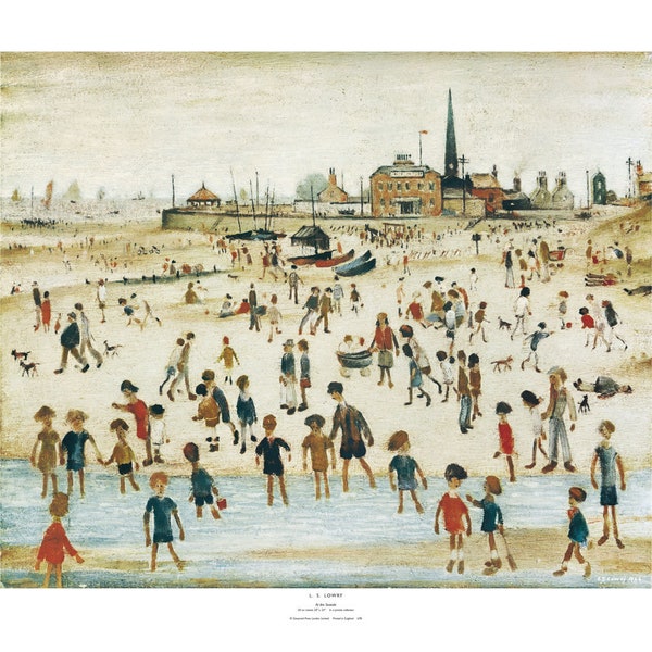 At the Seaside - L S Lowry Medici Print