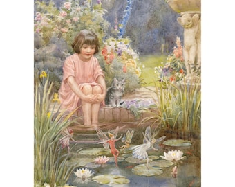The Water Lily Pond - M W Tarrant Postcard
