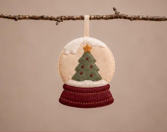 Schneekugel-Filzornament-Nähvorlage (PDF + SVG), einfache Weihnachtsbastelei