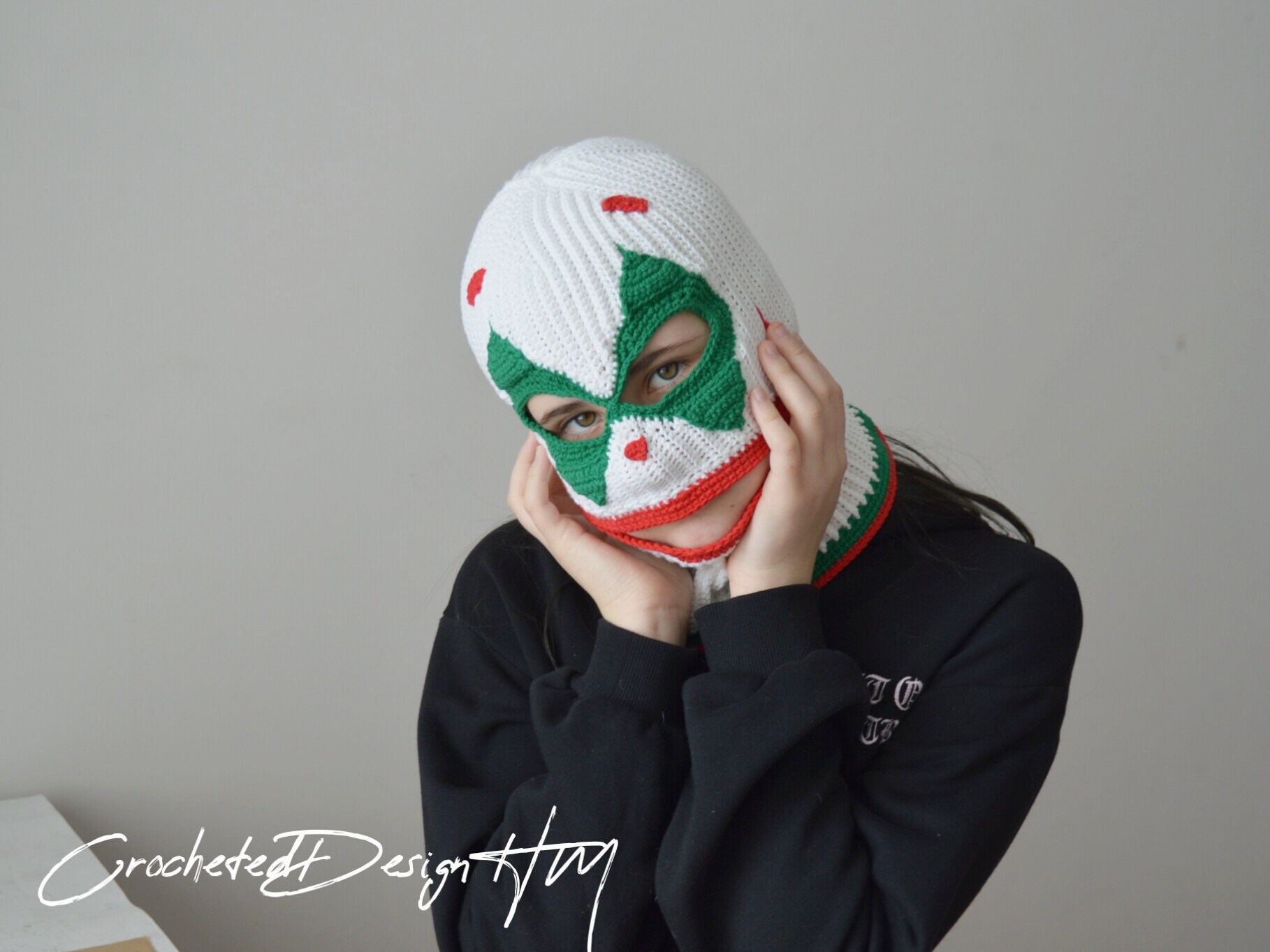 Custom Joker ski mask Crochet balaclava Three holes ski hat Etsy