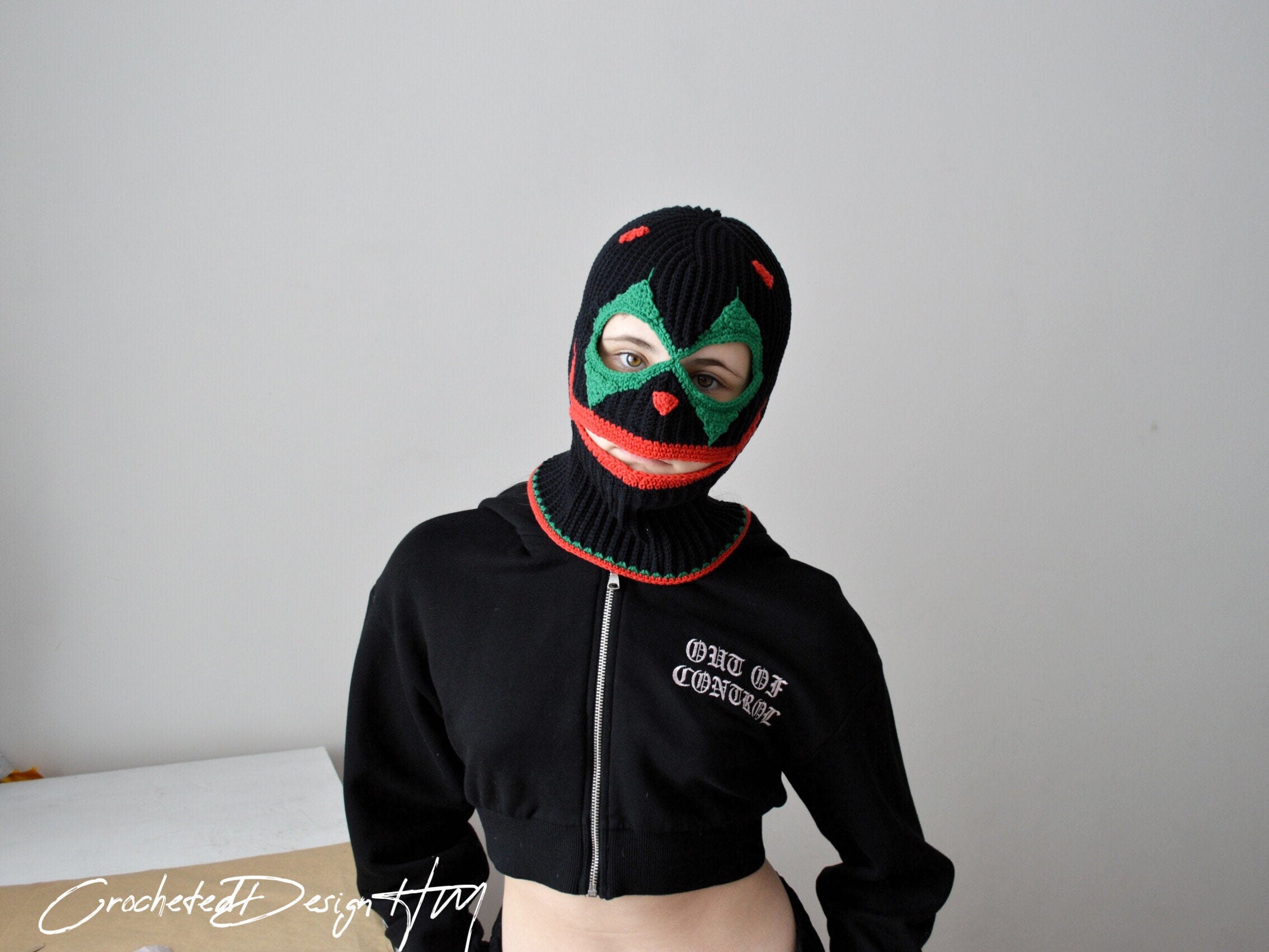 Custom Joker ski mask Crochet balaclava Three holes ski hat Etsy