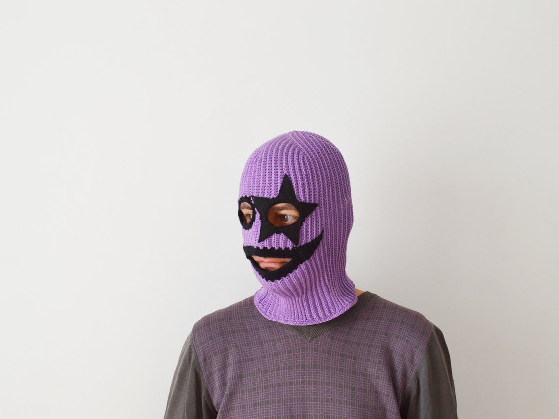 Star custom ski mask Purple Halloween hat for men and women Etsy