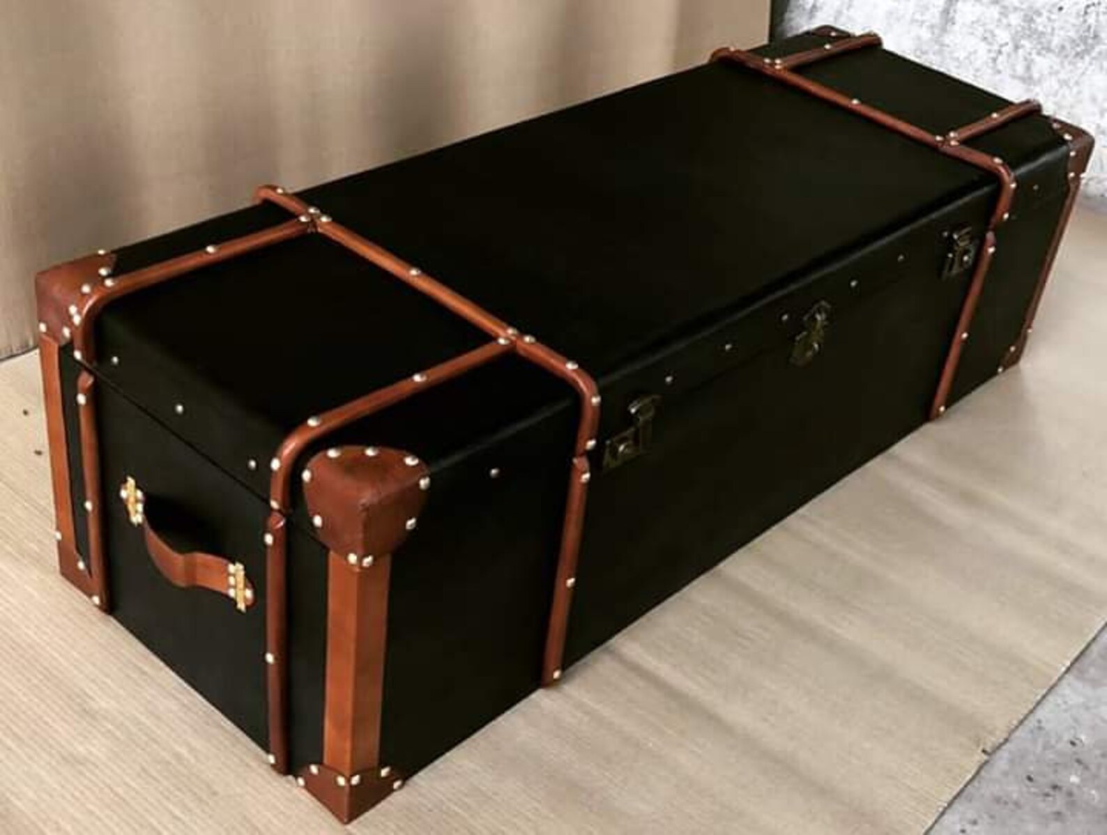 Indian Assorted leather canvas trunk leather trunk canvas Etsy