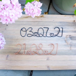 Wire Words | Personalised Date Sign | Bespoke Wall Words | Wire Wall Art | Wall Quotes & Sayings