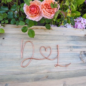 Custom Wire Words | Heart Initials | Bespoke Wall Words | Wire Wall Art | Wall Quotes & Sayings