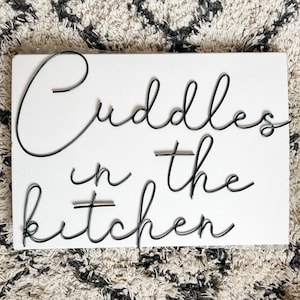 Wire Words | Cuddles in the kitchen | Bespoke Wall Words | Wire Wall Art | Wall Quotes & Sayings | Kitchen sign