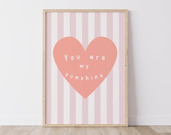 You Are My Sunshine Print | Wall Art | Home Decor | Nursery Print