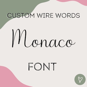 Custom wire words in Monaco font. LARGE size. Bespoke, handmade personalised words or phrases, gift, wall art, nursery, house decor.