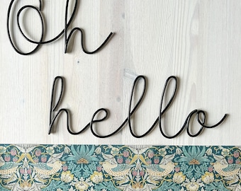 Wire Wall Art: Oh Hello, Handmade Aluminum Sign