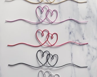 Decorazione murale con cuore in filo metallico: decorazione per la casa in filo di alluminio