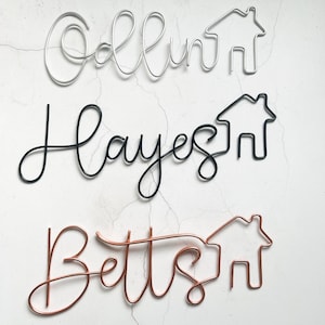 Wire Words | Personalised Wire Family Name Home Sign | Bespoke Wall Words | Wire Wall Art | Wall Quotes & Sayings