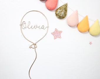 Personalized Wire Balloon Wall Art: Custom Name Sign