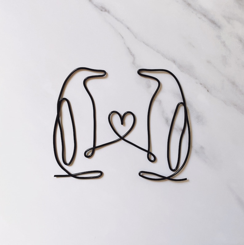Wire Words Wire Penguins Home Decor Wire Wall Art Wire Etsy UK