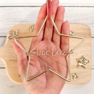 Personalisierte Draht-Sternkugel | Baumschmuck | Weihnachtsdekoration | Wire Art | Wire Words