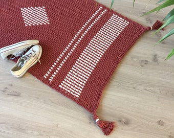 Crochet pattern rug with diamond CHECK MATE (pattern in Dutch)