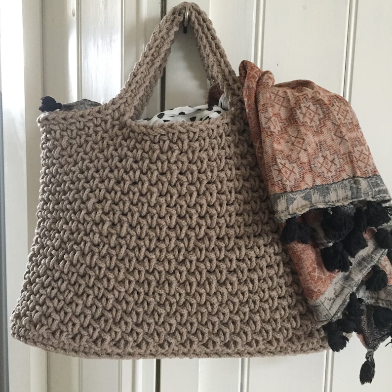 Crochet pattern bag / shopper / tote BACK TO BASIC pattern in English and Dutch image 6