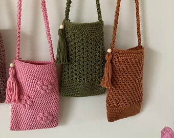Crochet pattern bag / phone bag / small phone case TRIO (pattern in English and Dutch)