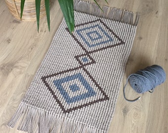 Tapis macramé / tapis de bain DAVIN (motif macramé en néerlandais)