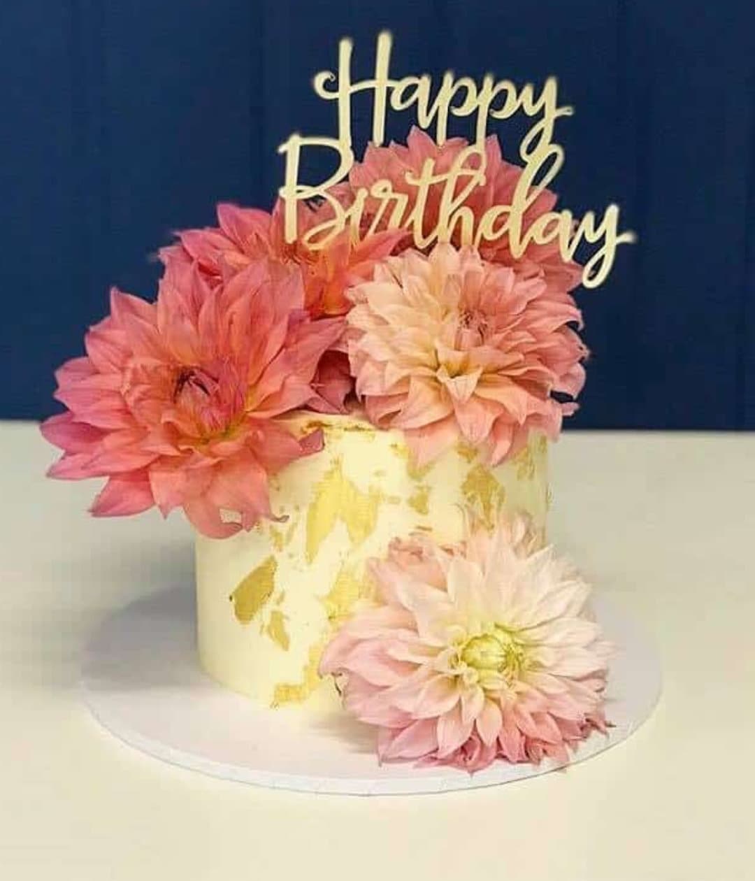 Gold Rose Roses Gold Black Happy Birthday Acrylic Cake Decoration Card Cake  Topper Baking Plugin Birthday Party Decoration G From Hemplove, $24.16