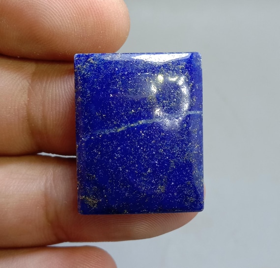 Lapis Lazuli Cabochon: Natural Blue Crystal Rectangle, Ct