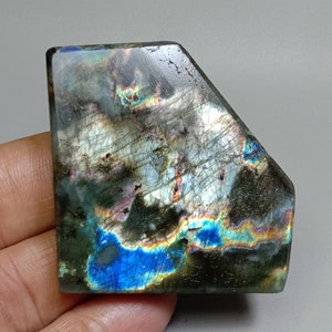 Spectrolite  - crystal slab - Spectrolite stone slab   - lapidary - Natural  Spectrolite slab  231.00ct.  60x50x8mm