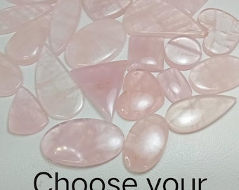 Natural Rose Quartz Polished Cabochon (#1–36) : Pink love Crystal for Jewelry Making, wire-wrapping