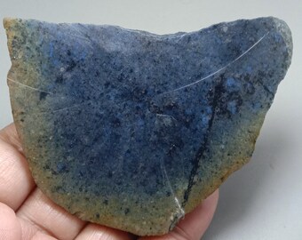 Blue Dumortierite Crystal Slab: Natural Unpolished Gemstone (388.00ct, 85x65x6mm)