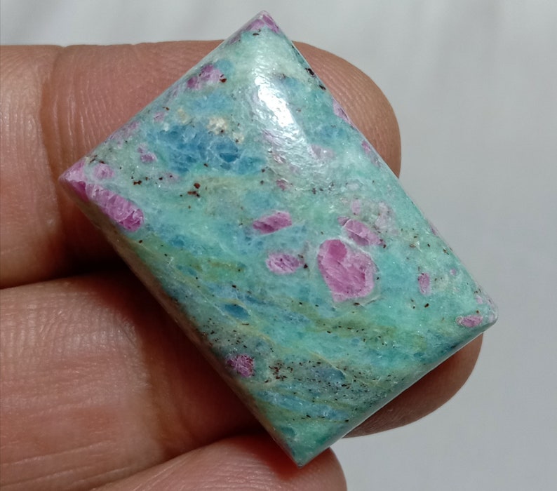 Gorgeous Ruby Fuchsite Cabochon AAA Quality Smooth Cabochon 43.00ct 27x19x7mm Ruby Fuschite For Jewelry Making Ruby in Fuchsite Stone