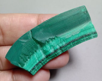 Malachite  - Natural Malachite Rough slab - Malachite crystal Display Specimen - lapidary Slab   109.00ct.   52x20x5mm