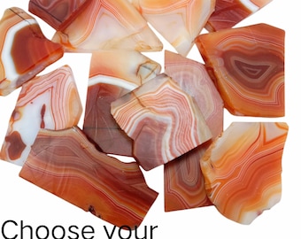 Losa de ágata bandeada roja – Losas de ágata natural (n.° 1–44) para joyería y lapidaria