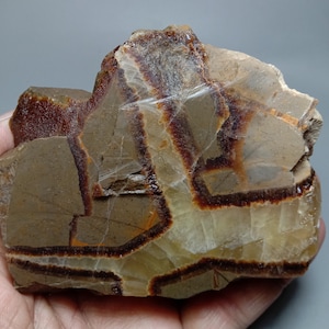 Septarian - Yellow Calcite Slab - Lapidary Rough Slab Specimen -Natural Septarian Fossil HUGE Collector Stone Slab  1150.00ct. 85x70x15mm