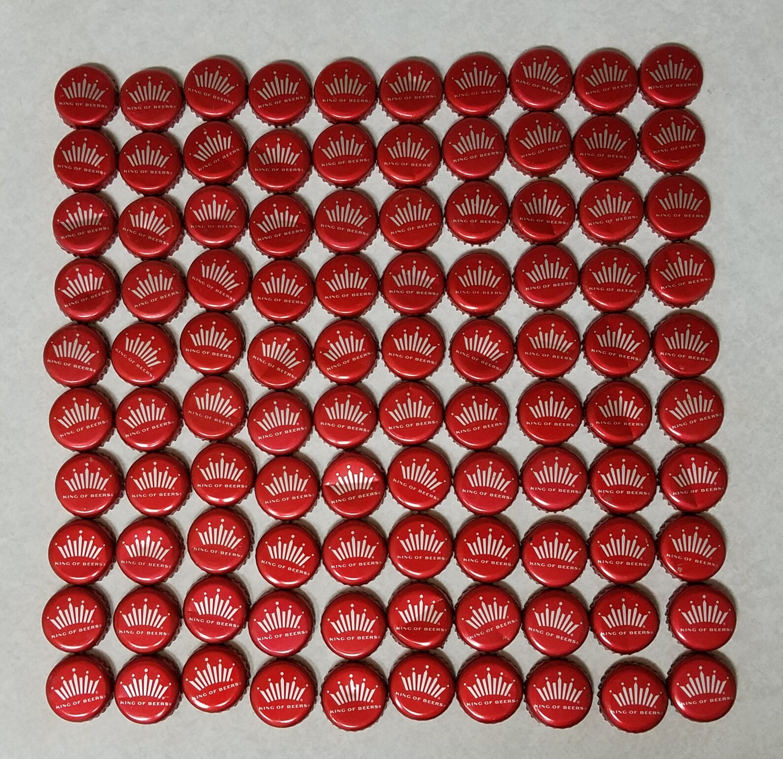 100 Qty of Red Budweiser Bottle Caps Etsy