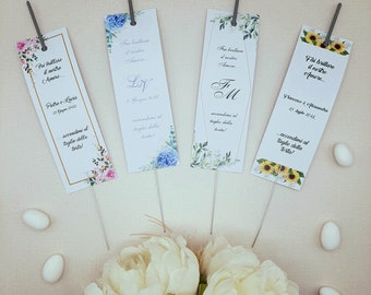 set da 10 Fiaccole Scintillanti per Eventi Personalizzate con Cartoncino Segnaposto Matrimonio