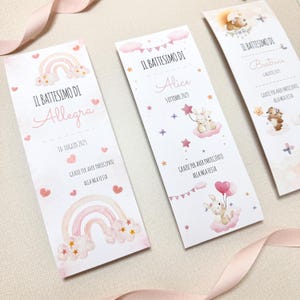 Segnalibro per Battesimo Bimba, Compleanno, Segnaposto festa Bimba, Regalino per Bambini, Segnaposto