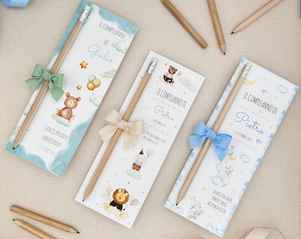 Pencil Bookmark for Child's Birthday, Baptism, Communion, Confirmation, End of Child's Party Favor, Gift for Children, Placeholder