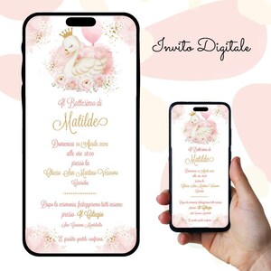 Invito digitale Battesimo, bimba, nascita Invito Sacramento, Festa, Invito Whatsapp