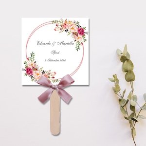 set da 10 Ventagli per ospiti matrimonio, festa, bianco, cerimonia, personalizzabile, chiesa, party