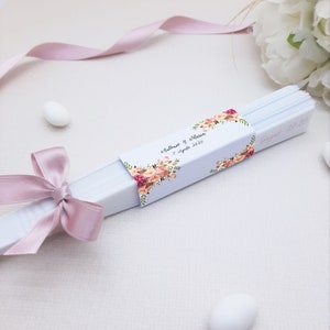 set da 10 Ventagli Eleganti con Fiocco per cerimonia, matrimonio, bianco, fiori, festa, ventagli per chiesa, floreale, floral party