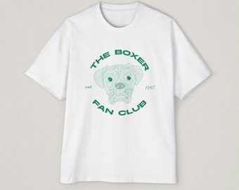 Boxer Fan Club Oversized Heavy Cotton Tee | Made For Dog Lovers