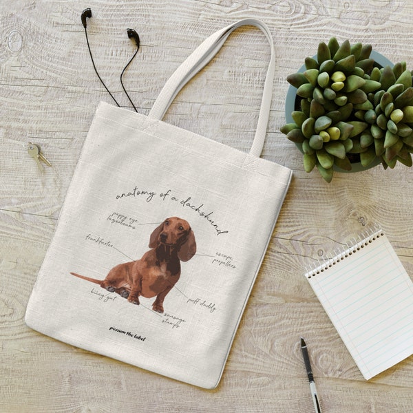 Anatomy of a Dachshund Tote Bag | Made For Dog Lovers