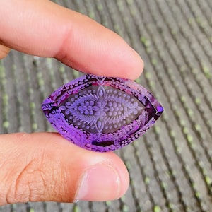 Beautiful Amethyst fantasy cut - Natural Handcarved Amethyst fancy Carving gemstone - fantasy cut - Amethyst Size - 34x21x8mm - 45 Carat