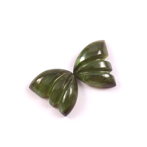 Natural Tourmaline Carved Butterfly Carving Gemstone Tourmaline Hand Carved Loose Gemstone  Size - 10x8mm - 4.70 Carat Tourmaline Pair
