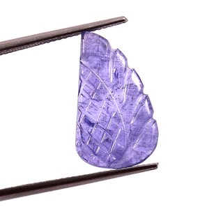 Natural Tanzanite Carved Leaf Tanzanite Carving loose Gemstone Tanzanite Leaf Jewellery Making Size - 19x11mm - 5.40 Carat