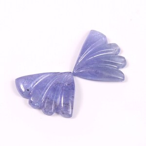 Natural Tanzanite Butterfly Carved - Tanzanite Hand Carved loose Gemstone - 1 Pair - Size 16x13mm - 10.60 Carat