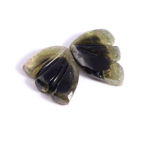 Nutural Bio Tourmaline Butterfly Carved - Tourmaline Carving  - 1 Pair Size 9x7mm -2.50 Carat